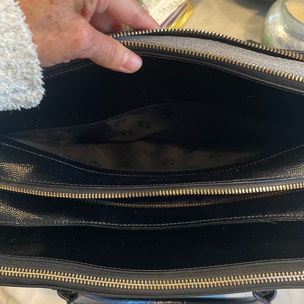 Tory Burch Black Patent Leather Tote with Tassel Detail - Picture 12 of 16